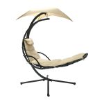 Šūpuļkrēsls DREAM BEIGE ar jumtiņu, H205cm, krāsa: bēšs