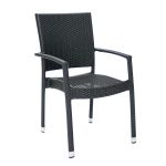 Wicker 3 arms black darza krēsls